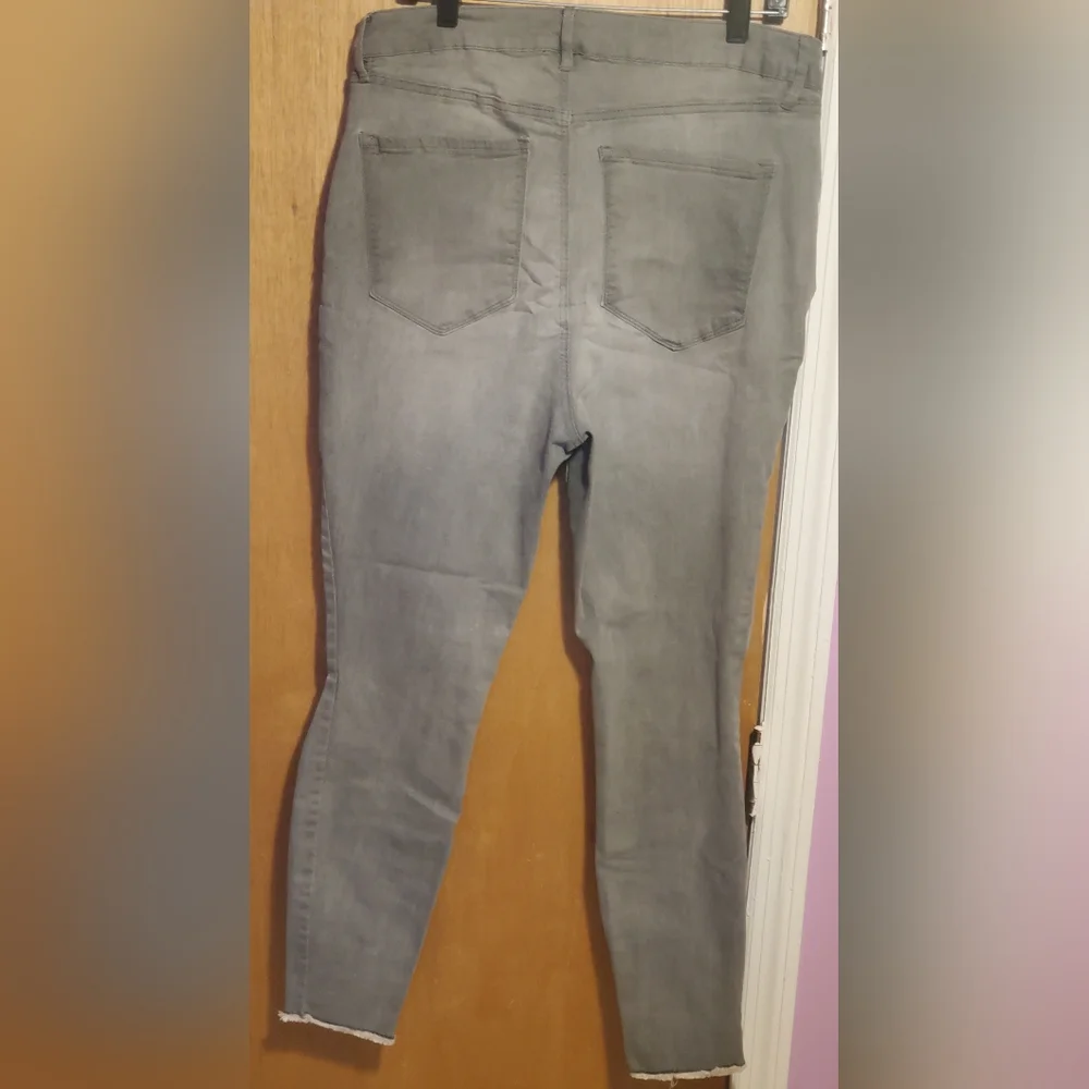 Dark Gray, Distressed (Ripped) Jeans - Picture 2 of 4